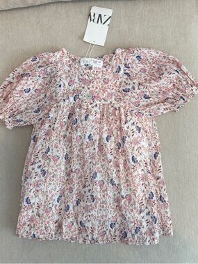 Zara Girls' Pink Floral Dress